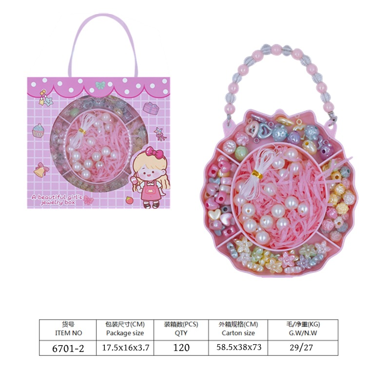 TL86037 Cute Cartoon Girl Jewelry Hand-held Gift Box Pearl Shell Necklace Earrings Set Toy