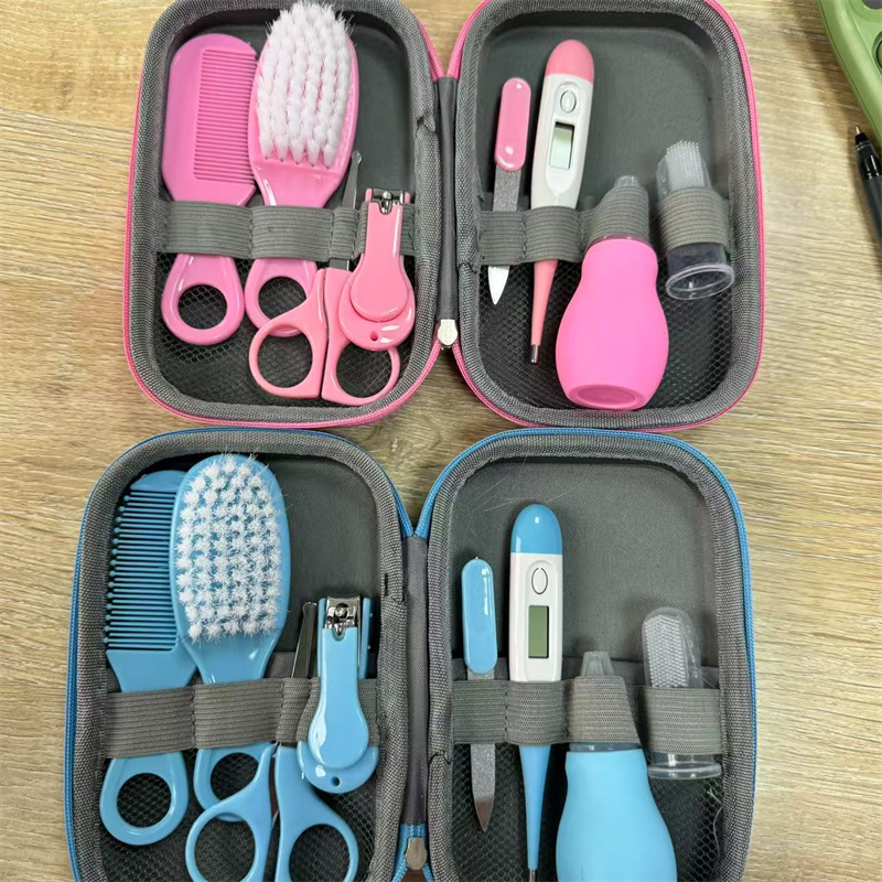 粉色蓝色婴儿护理工具套装 宝宝专用安全硅胶新生儿护理用品