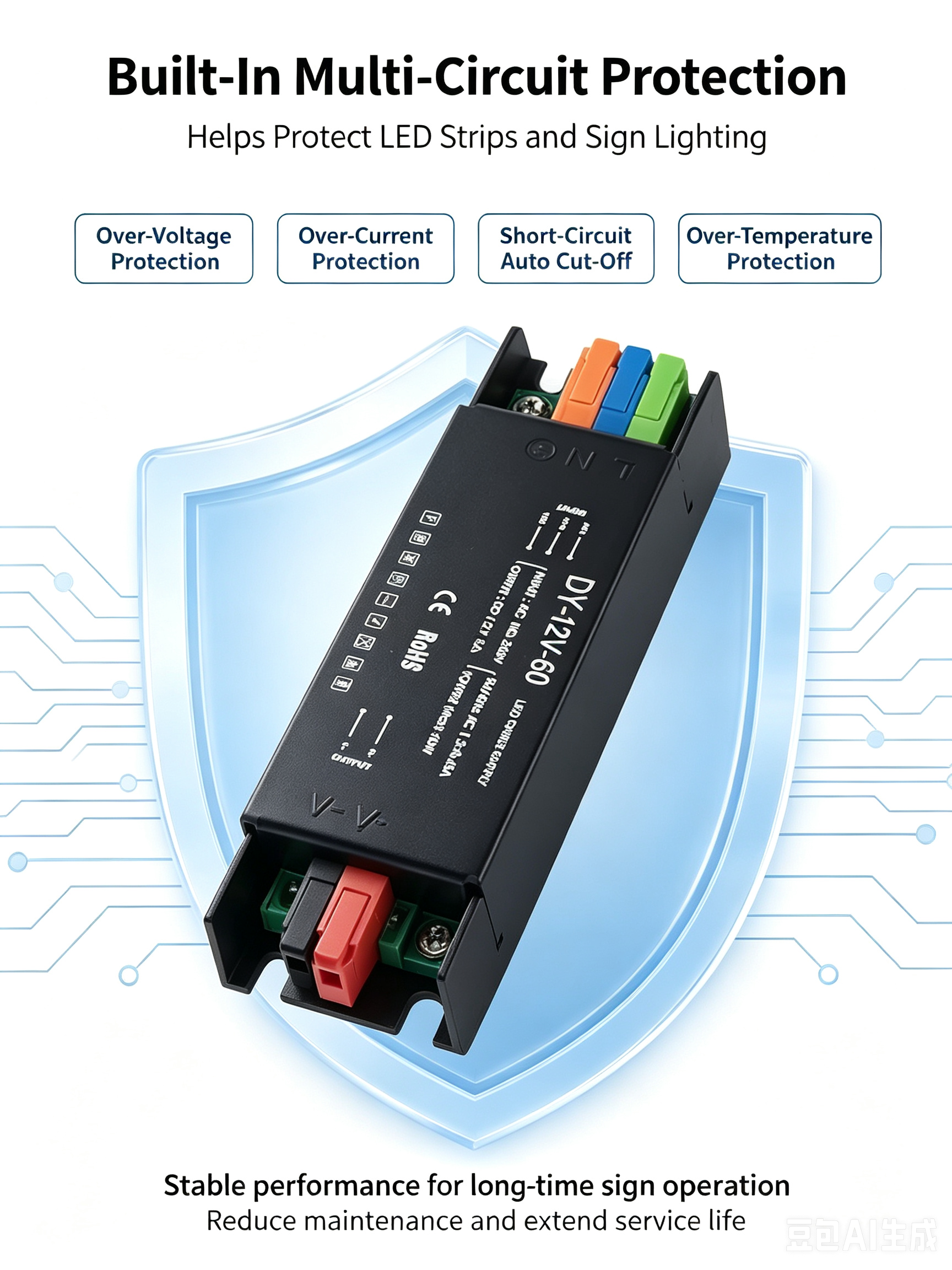 60W Ultra Slim LED Driver 12V power supply