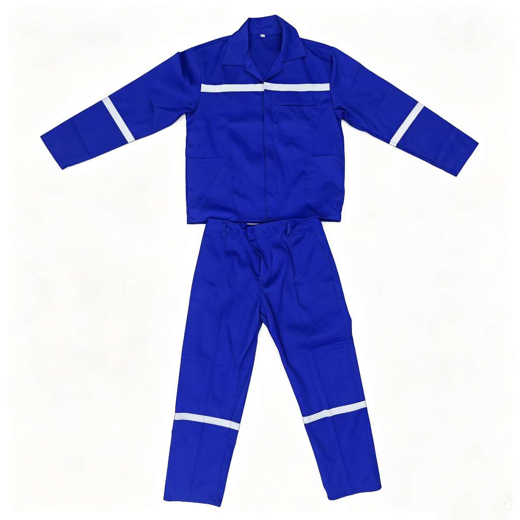 Summer thin suit, reflective strip pants, elastic waist suit, wear-resistant, durable, breathable and sweat-absorbing work clothes, labor protection lapel, reflective strip one-piece work clothes, men's spring and autumn long-sleeved labor protection clothing, auto repair, electric welding, shipyard, factory dust-proof and wear-resistant