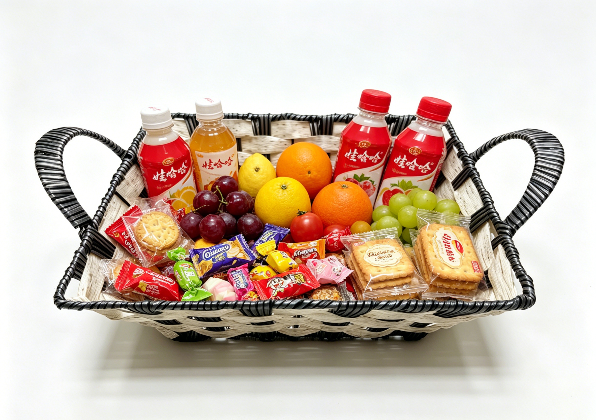 White and black rubber square ear-pulling storage basin, fruit and snack basket, bread basket, toy storage basket, supermarket gift packaging basket, souvenir packaging basket, kitchen sauce storage basket, vegetable storage basket, tissue storage basket, cosmetics basket Item Picture