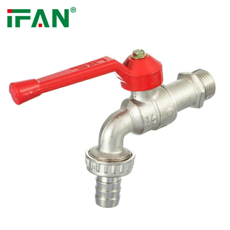 IFAN Red Handle Bibcock Brass 1/2" 1" Inch Taps Water Faucet details Picture