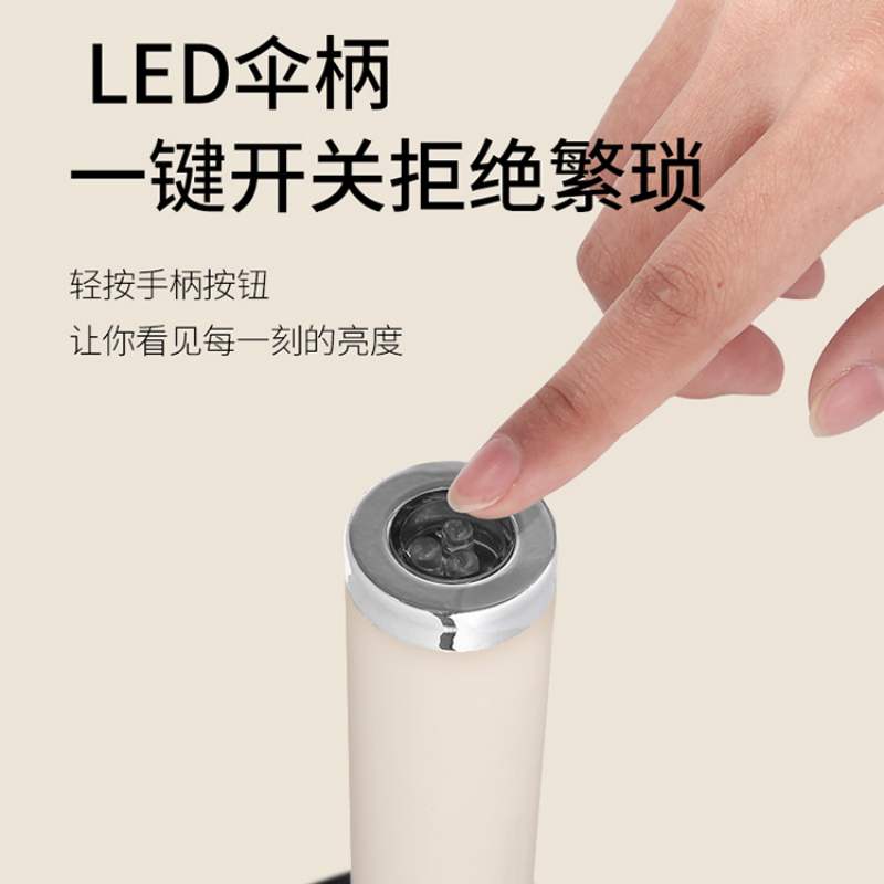 Hengdun Reverse fully automatic LED flashlight umbrella, night reflective strip, ten-bone reinforced wind-resistant three-fold umbrella, black rubber UPF50 +, sun protection, cooling, UV protection, all-weather and all-rain sunshade umbrella Item Picture