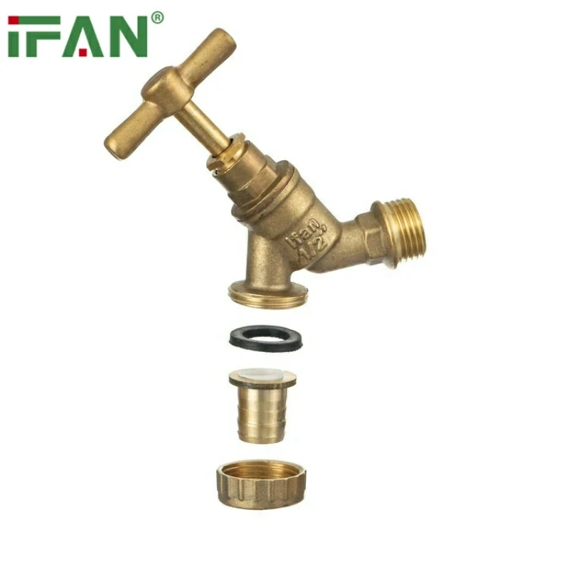 IFAN Modern Style Manual Brass Wall-Mounted Outdoor Faucet