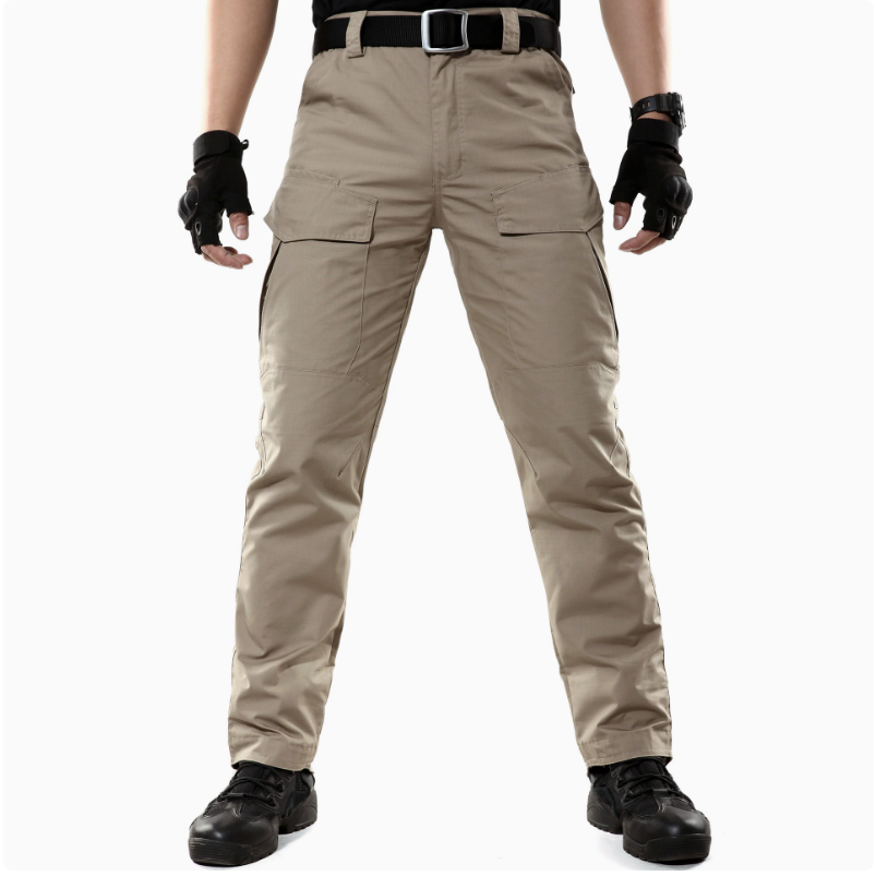 All-season breathable and durable military fan tactical pants, waterproof sharp camouflage pants, outdoor clothing, windproof work pants, multi-bag cotton blended long pants