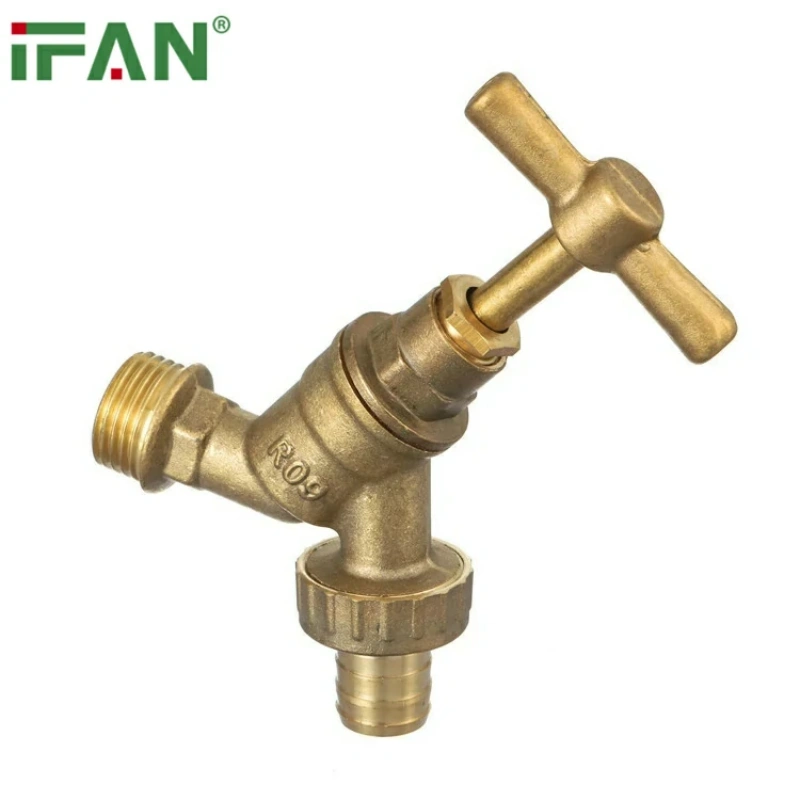 IFAN Modern Style Manual Brass Wall-Mounted Outdoor Faucet details Picture