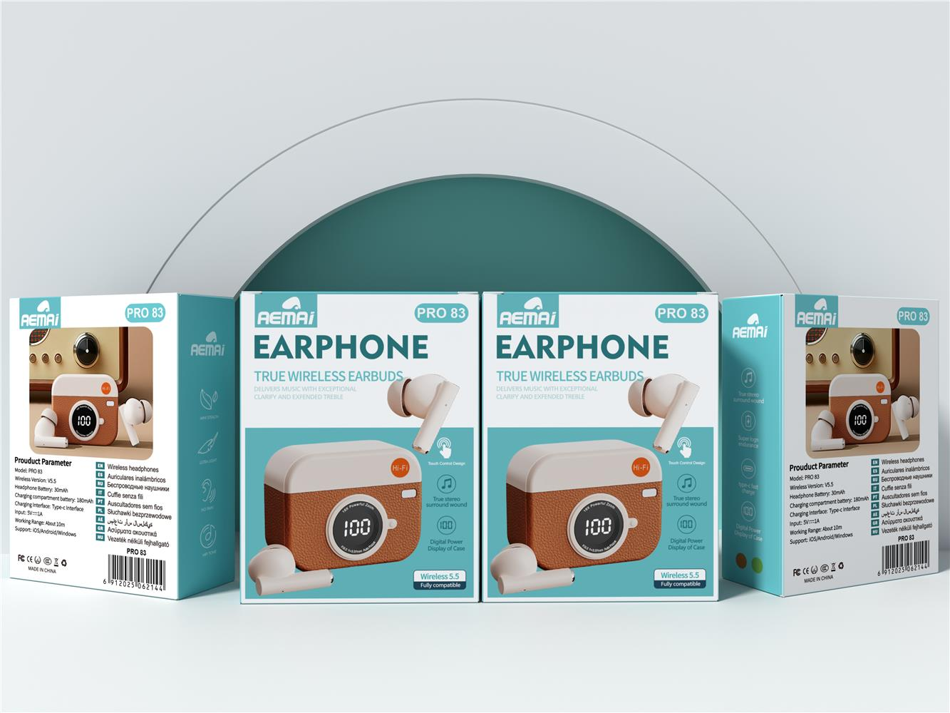 The AEMAi-PRO83 headphones feature digital display