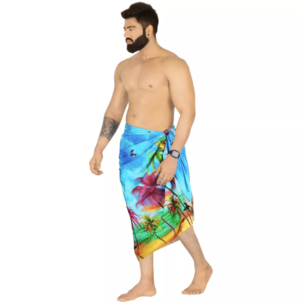 In South America, we offer a piece of canga towel skirt made of cotton fabric, Sarong, Pareo, and a custom-made skirt with a pattern of Qni shawl Application Scenario