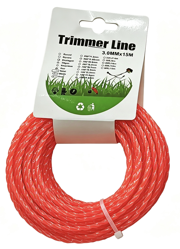  Trimmer Line 麻花形15m纸吊卡 割草机配件打草绳全新纯尼 