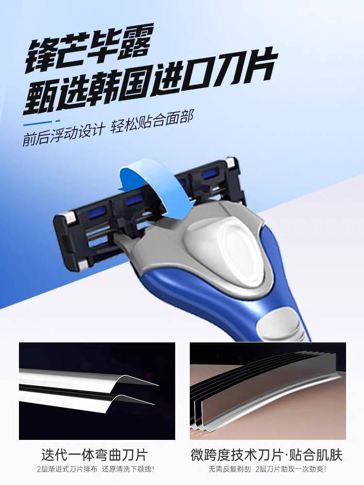 DORCO Classic 2-blade old-fashioned manual shaver, men's razor, beard head blade Item Picture
