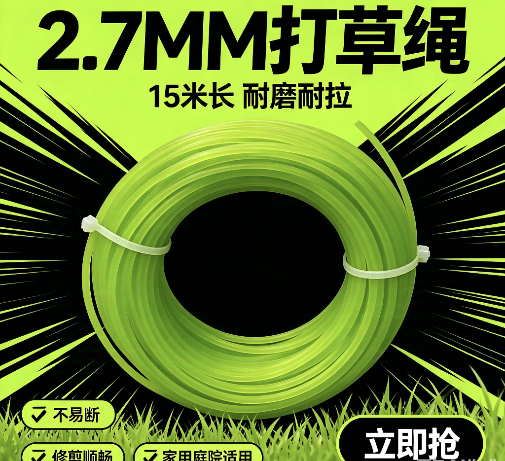 打草绳 双色 圆形2.7mm打草头通用绳子