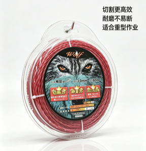 狼牌红色编织绳线 3.0mm 高强度耐磨 60 米 户外捆扎拖车牵引园林固定收纳绳