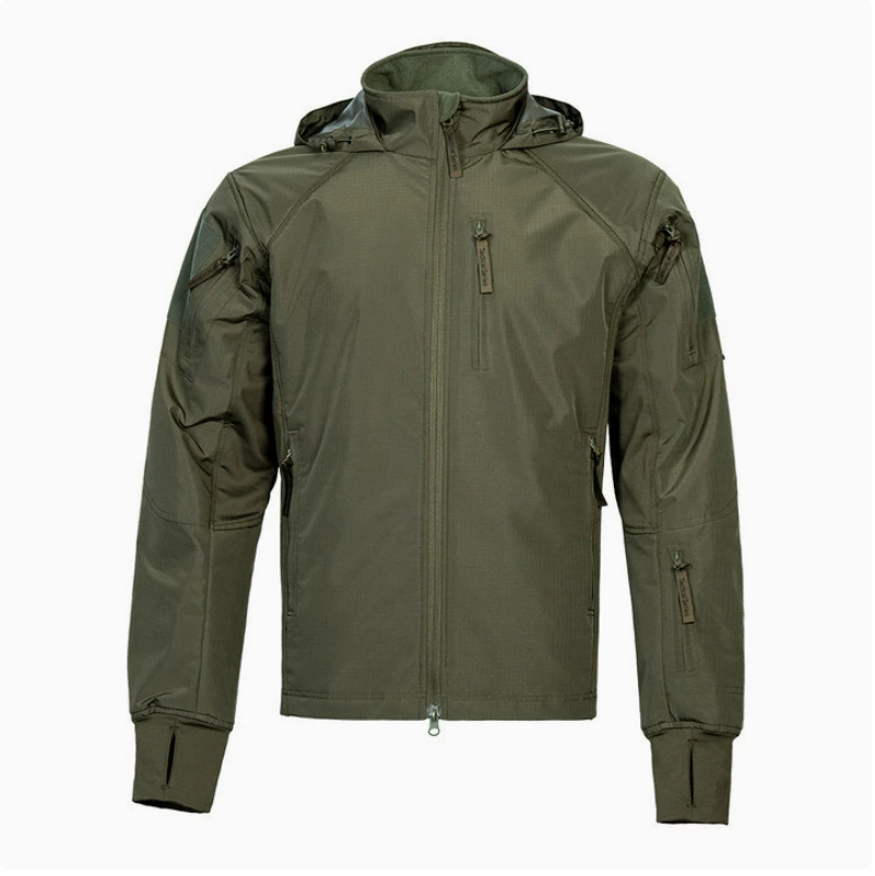 Autumn and winter outdoor water-repellent UA clip, multi-pocket hidden hooded tactical jacket, warm and windproof coat