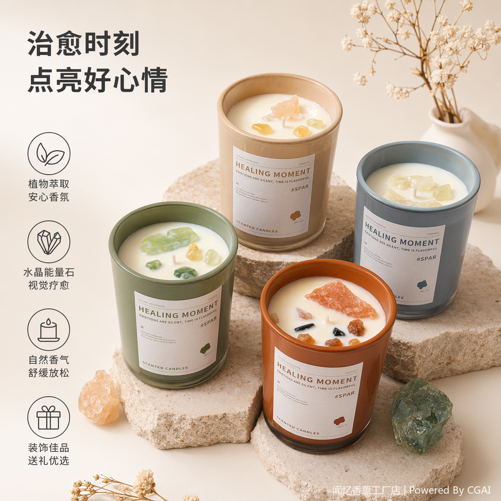 精油大豆蜡香薰蜡烛卧室室内熏香清新空气生日礼物伴手礼盒