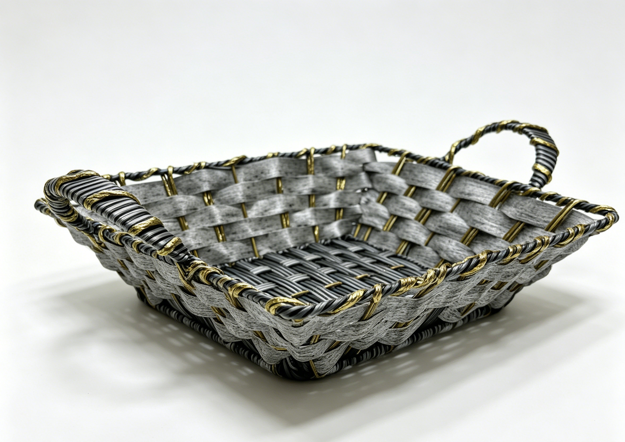 Grey rubber square ear-pulling storage basin, fruit and snack basket, bread basket, toy storage basket, supermarket gift packaging basket, souvenir packaging basket, kitchen sauce storage basket, vegetable storage basket, tissue storage basket, cosmetics basket