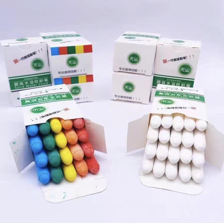 Water-soluble chalk, dust-free and non-toxic, children's color blackboard newspaper, teacher's special household bright, dust-free, environmentally friendly, wet-erasable solid, water-based chalk for kindergarten teaching details Picture