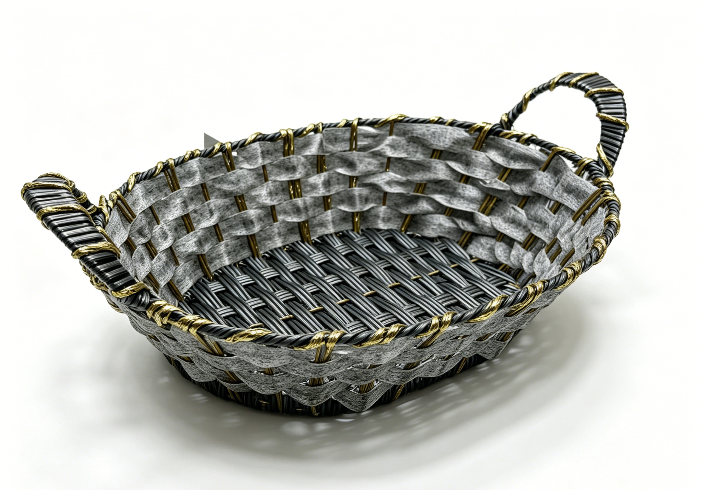 Gray-black rubber egg-shaped ear-pulling storage basin, fruit and snack basket, bread basket, toy storage basket, supermarket gift packaging basket, souvenir packaging basket, kitchen sauce storage basket, vegetable placement basket, tissue storage basket, cosmetics basket