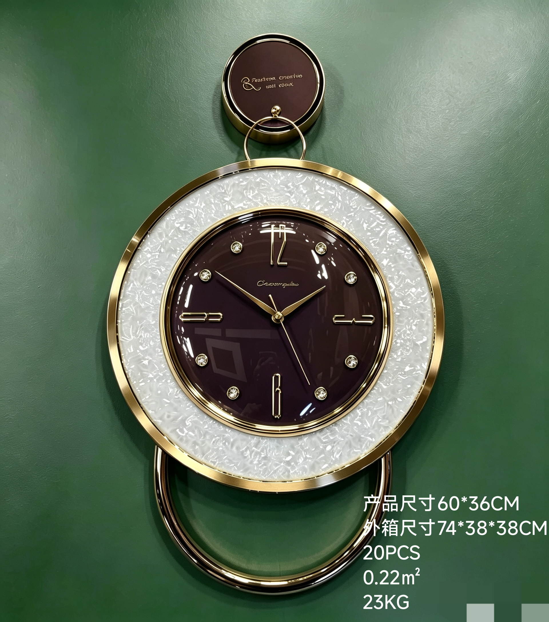 Nordic-style acrylic wall clocks, wall clocks, living room and bedroom home decorations, wall clock pasting handicrafts