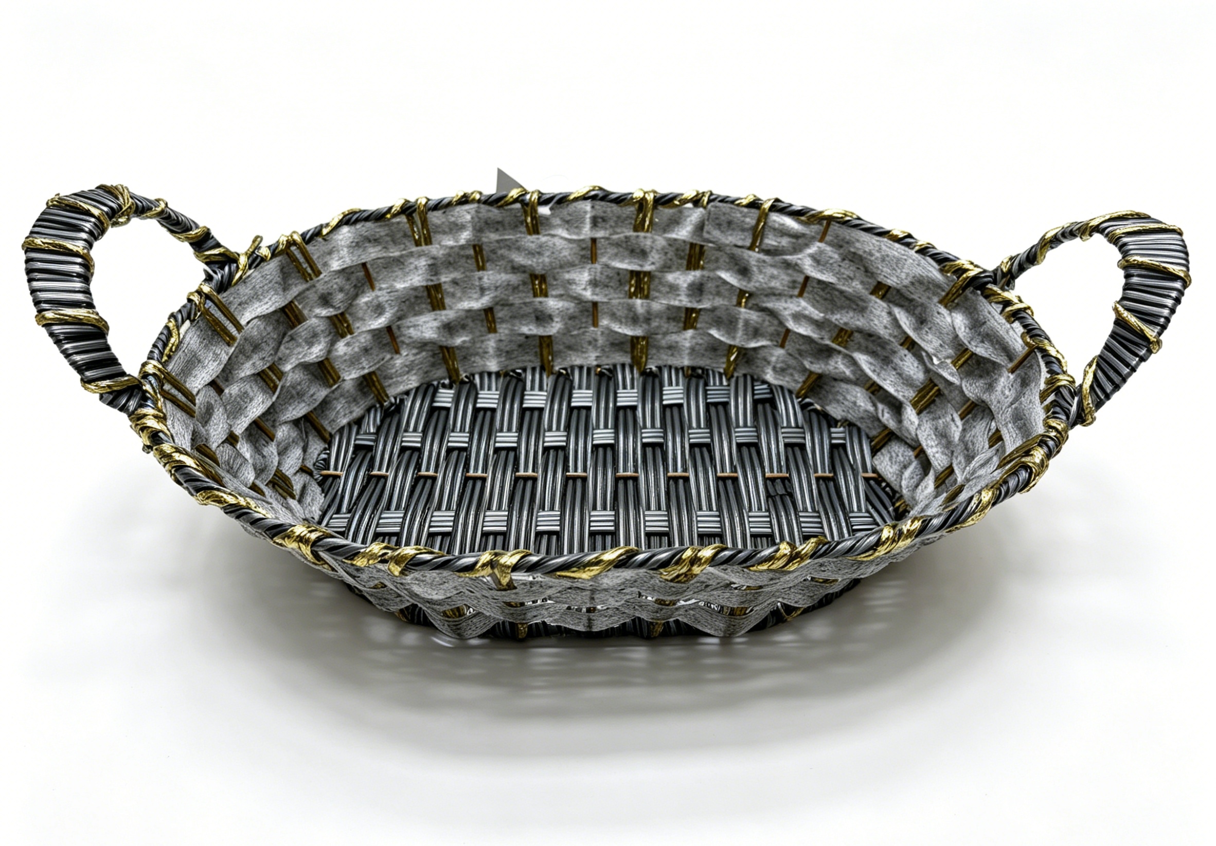 Gray-black rubber egg-shaped ear-pulling storage basin, fruit and snack basket, bread basket, toy storage basket, supermarket gift packaging basket, souvenir packaging basket, kitchen sauce storage basket, vegetable placement basket, tissue storage basket, cosmetics basket Item Picture