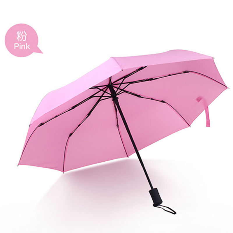 Hengdun fully automatic one-click opening and closing three-fold solid color umbrella, high-density hydrophobic and water-repellent fabric reinforced wind-resistant umbrella frame, car umbrella, business commuting, student travel, portable and durable, all-weather folding umbrella Item Picture