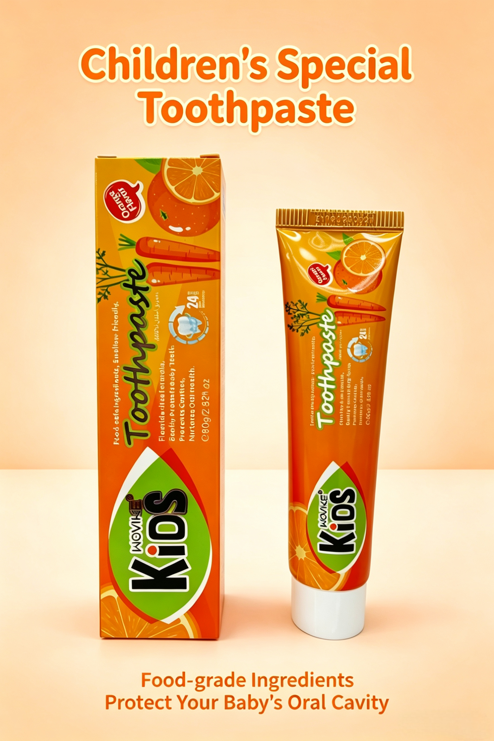 This is a special children's toothpaste for foreign trade. It has a fresh and sweet taste, a fine paste, strong cleaning power, and effectively protects children's teeth. The ingredients are safe. Factory direct sales and cross-border e-commerce. It is available in the Middle East, South America and Africa