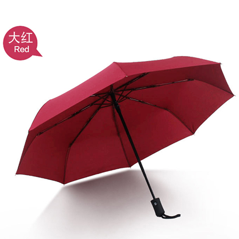 Hengdun fully automatic one-click opening and closing three-fold solid color umbrella, high-density hydrophobic and water-repellent fabric reinforced wind-resistant umbrella frame, car umbrella, business commuting, student travel, portable and durable, all-weather folding umbrella Specification image