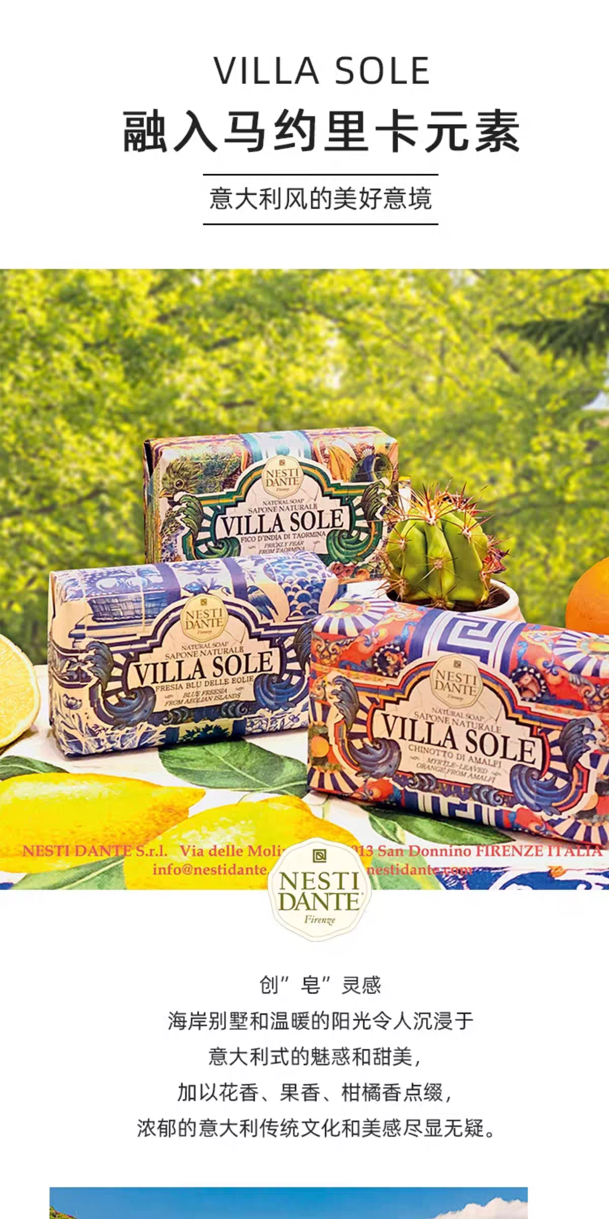 Italian imported NESTI DANTE facial cleansing and bath Soap 250g, Italian handmade essential oil soap, cleansing and bath soap, perfume soap, men's and women's soap detail image 2