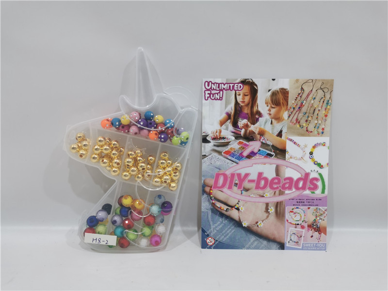 TE77086 Creative Unicorn Shaped Transparent Storage Box, beaded material Package, Metallic Luster Gold Beads Mixed Color Round beads, Baby Parent-Child DIY Jewelry Woven Gift Box details Picture