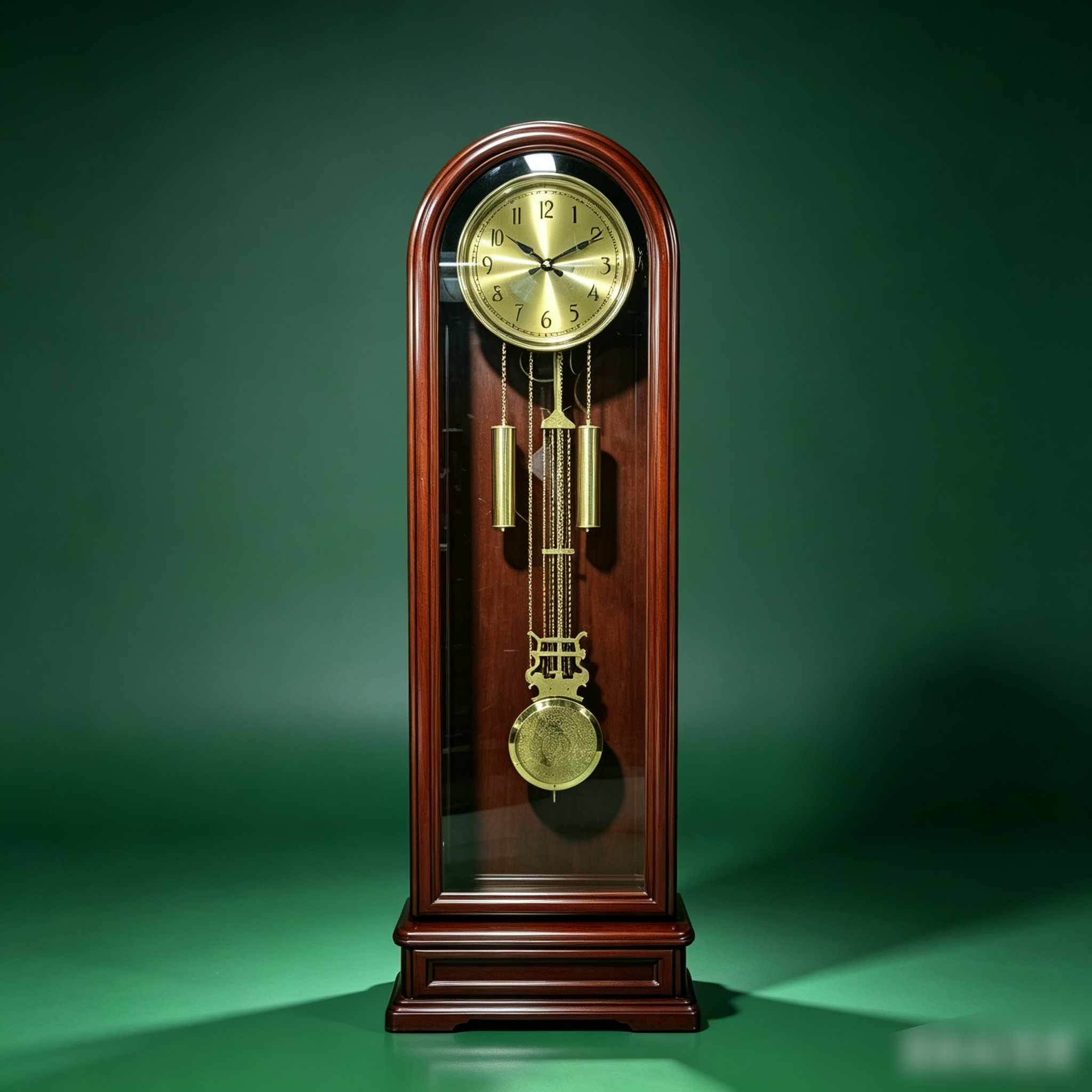 A three-five solid wood floor clock for home living room decoration, a standing clock with silent timekeeping