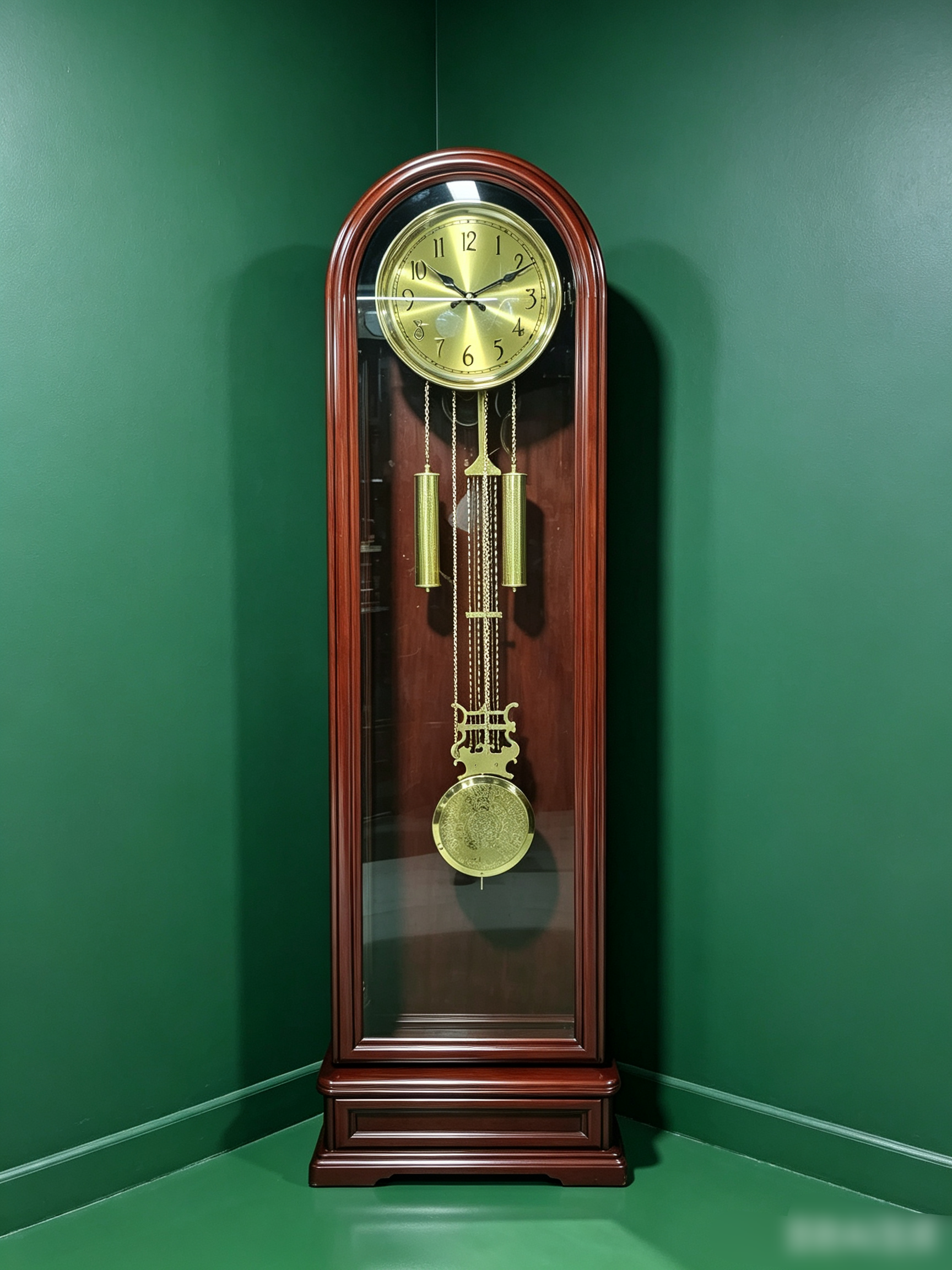 A three-five solid wood floor clock for home living room decoration, a standing clock with silent timekeeping detail image 1
