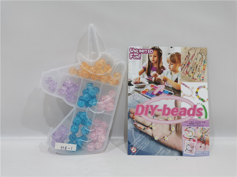 TE77085 Unicorn Box Children's DIY beaded Toys, ice-cracked and flower-like crystal round beads, hand-strung beads, girls' self-made bracelet necklace, Birthday gift Item Picture