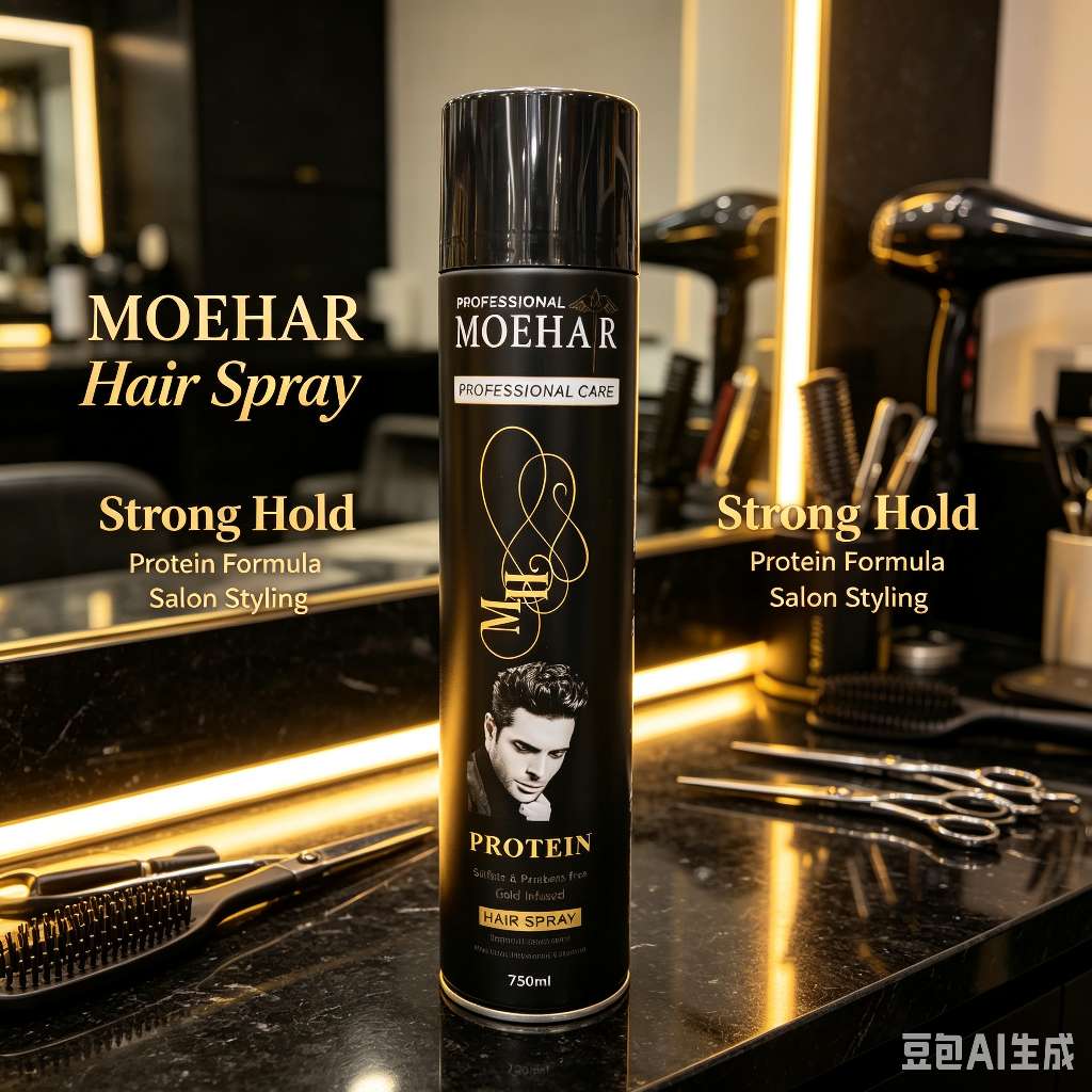 MOEHAR男士专业定型发胶750ml大容量蛋白护发喷雾持久强力定型不起屑理发店专用造型干胶