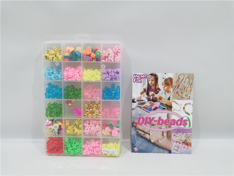 TE77066 24-grid Fruit Smiley Face Sliced Beads mixed and matched Acrylic bead Set, Children's DIY handmade bracelet and necklace material box, baby Intelligence beaded handmade gift box Application Scenario