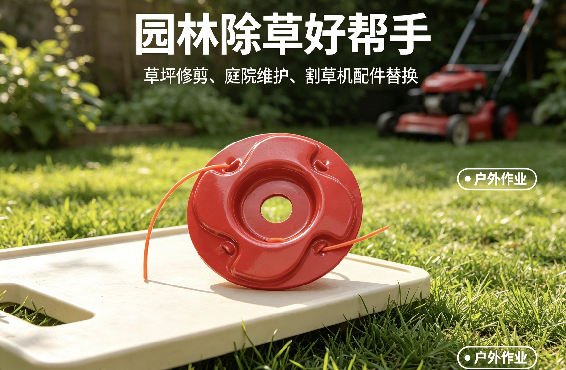红色铁盘款打草头 耐磨尼龙绳打草头细节图