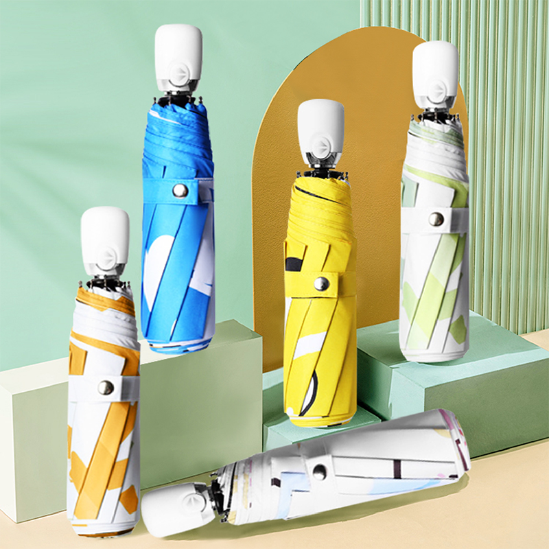 Hengdun Cartoon 50% off mini sun umbrella, Little Yellow duck space astronaut cute printed umbrella, black rubber sun protection and UV protection portable foldable all-weather capsule umbrella, student girls' sun shade umbrella, customization supported full image