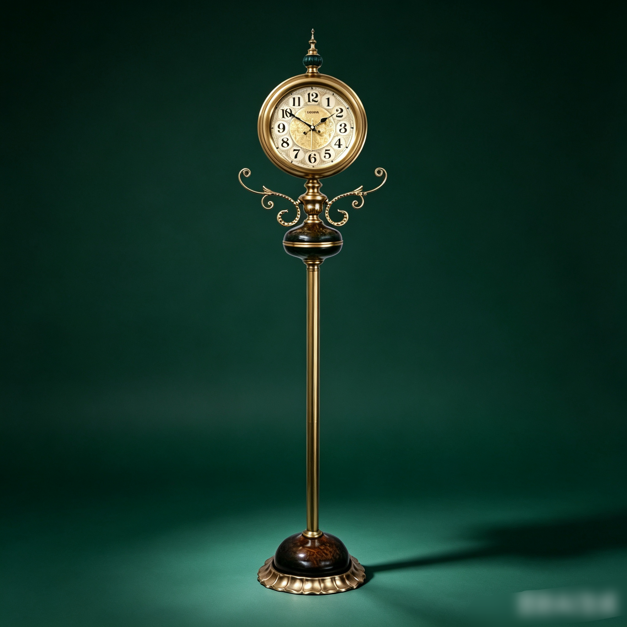 Alloy floor clock, home living room standing clock, silent mechanical floor clock