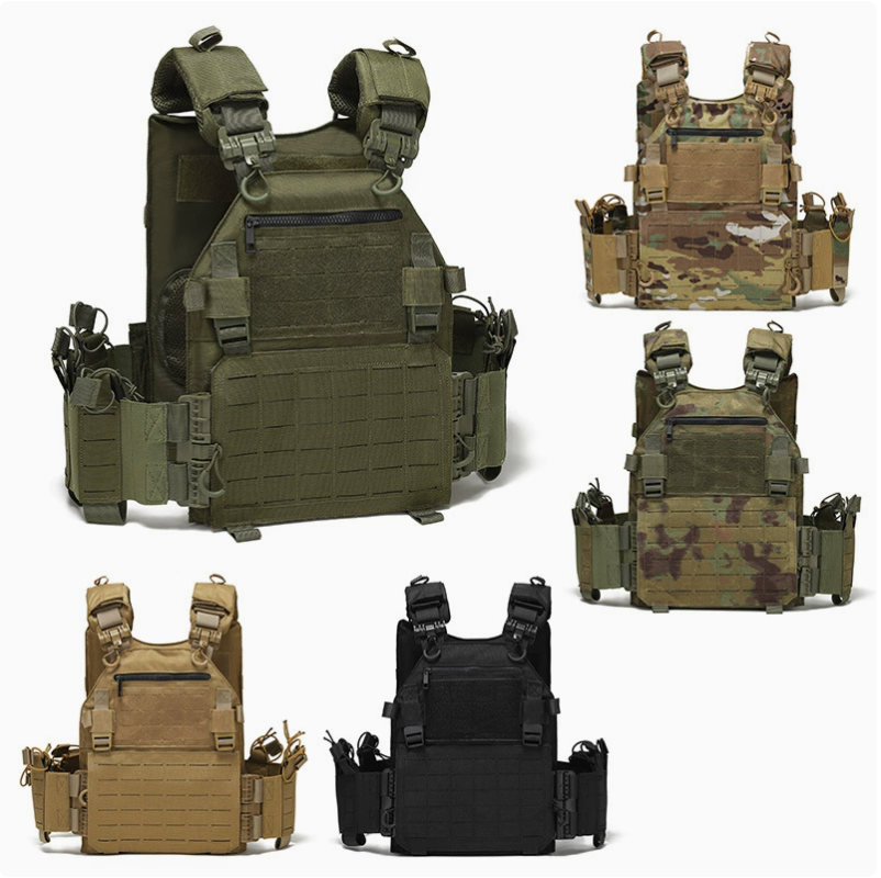 Outdoor tactical quick-drying moisture-absorbing and sweat-wicking vest, multi-functional MOLLE expansion convenient military training quick-release vest, waterproof and wear-resistant vest training uniform