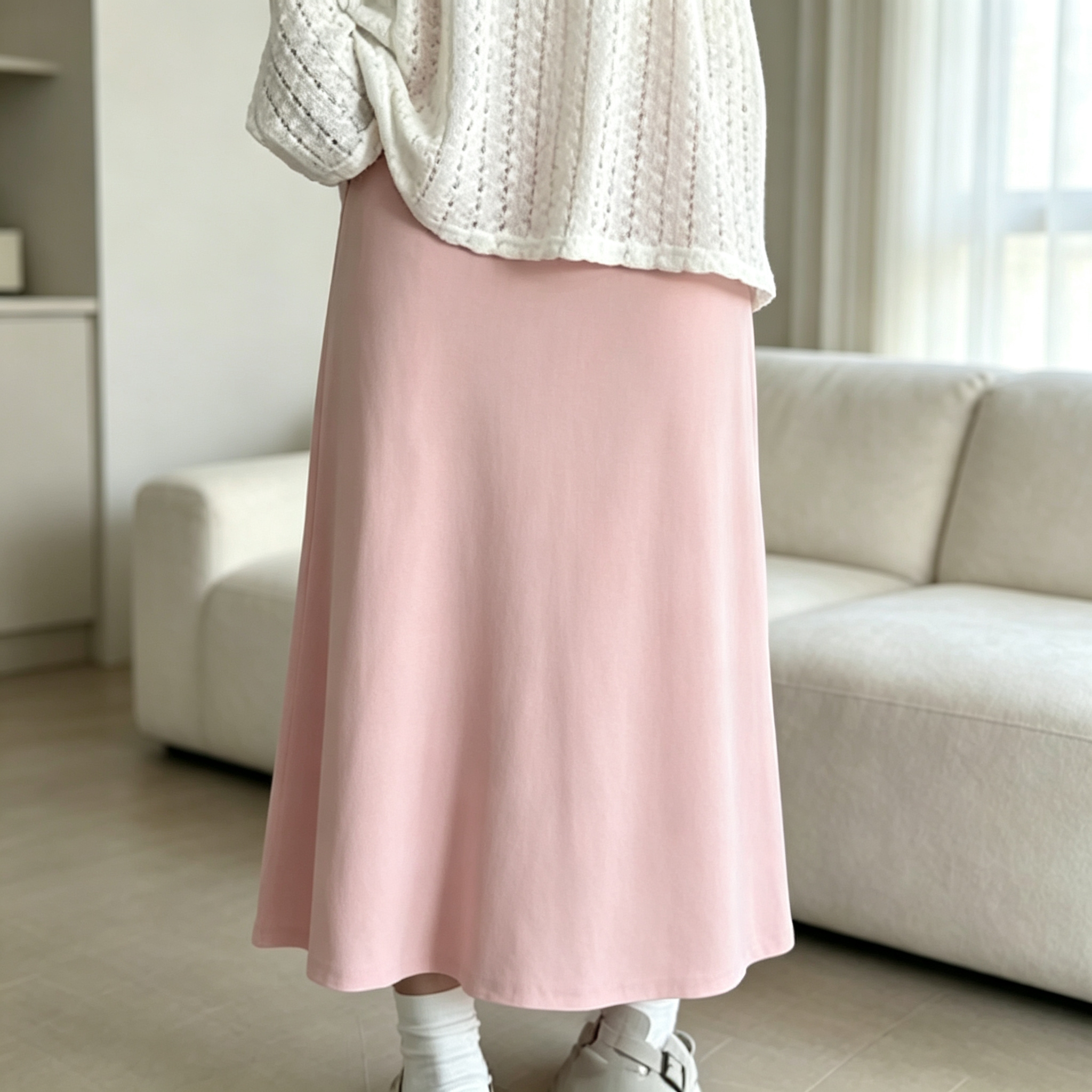 Grey slimming fishtail dress for women Spring/Summer 2026 new high-waisted slimming A-line skirt, mid-length body-hugging skirt Item Picture