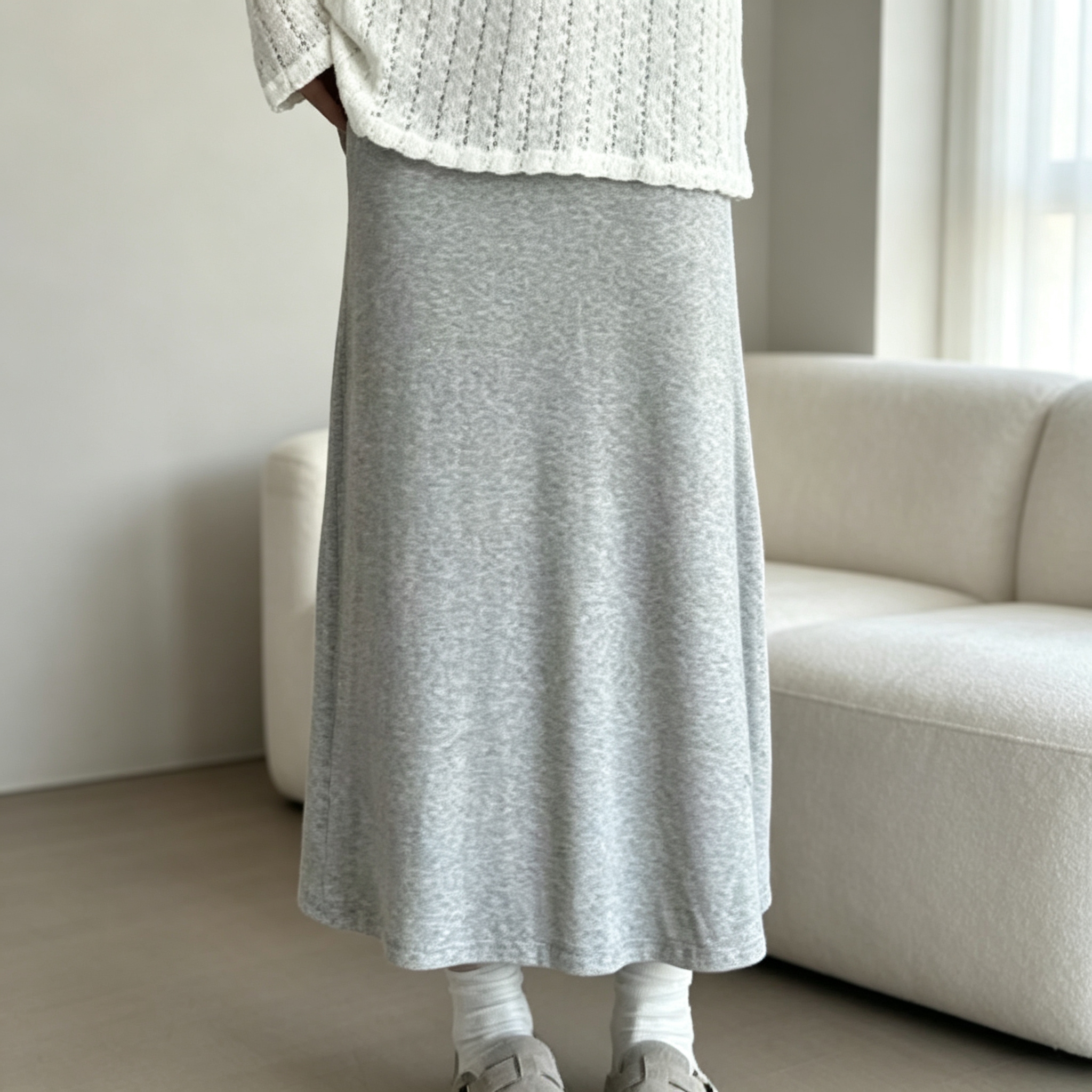 Grey slimming fishtail dress for women Spring/Summer 2026 new high-waisted slimming A-line skirt, mid-length body-hugging skirt Application Scenario