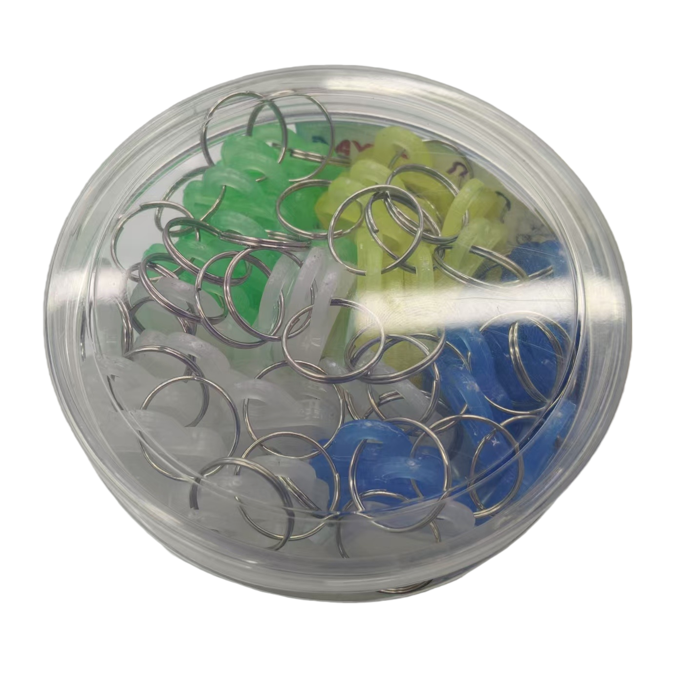 Colored PP plastic keychains, classified keychains, number plates, flip label plates, hotel number writing plates Item Picture