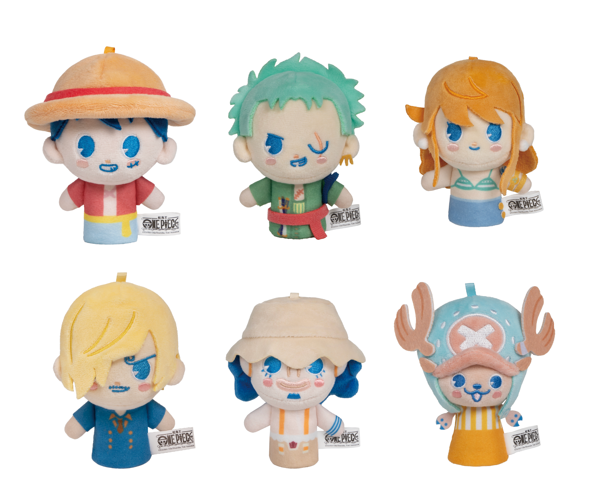 One Piece plush finger figurine hanging blind box card