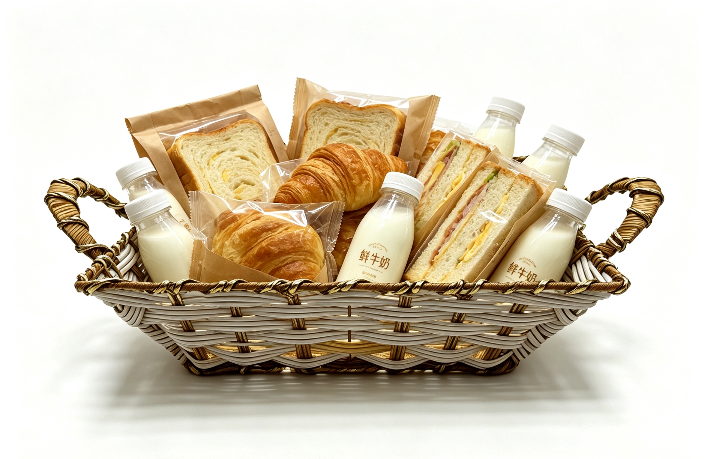 A golden square ear-pulling storage basin with white rubber, fruit and snack basket, bread basket, toy storage basket, supermarket gift packaging basket, souvenir packaging basket, kitchen sauce storage basket, vegetable storage basket, tissue storage basket, and cosmetics basket Item Picture