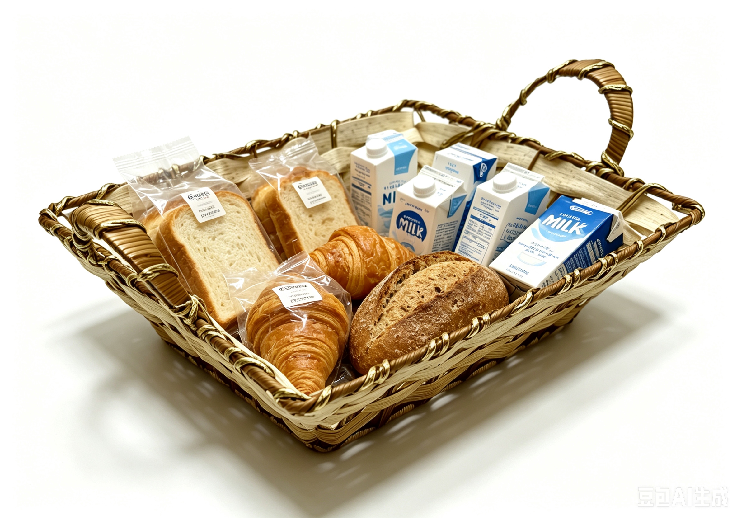 Beige rubber with gold thread square ear-pulling storage basin, fruit and snack basket, bread basket, toy storage basket, supermarket gift packaging basket, souvenir packaging basket, kitchen sauce storage basket, vegetable basket, tissue paper storage basket, cosmetics basket Item Picture