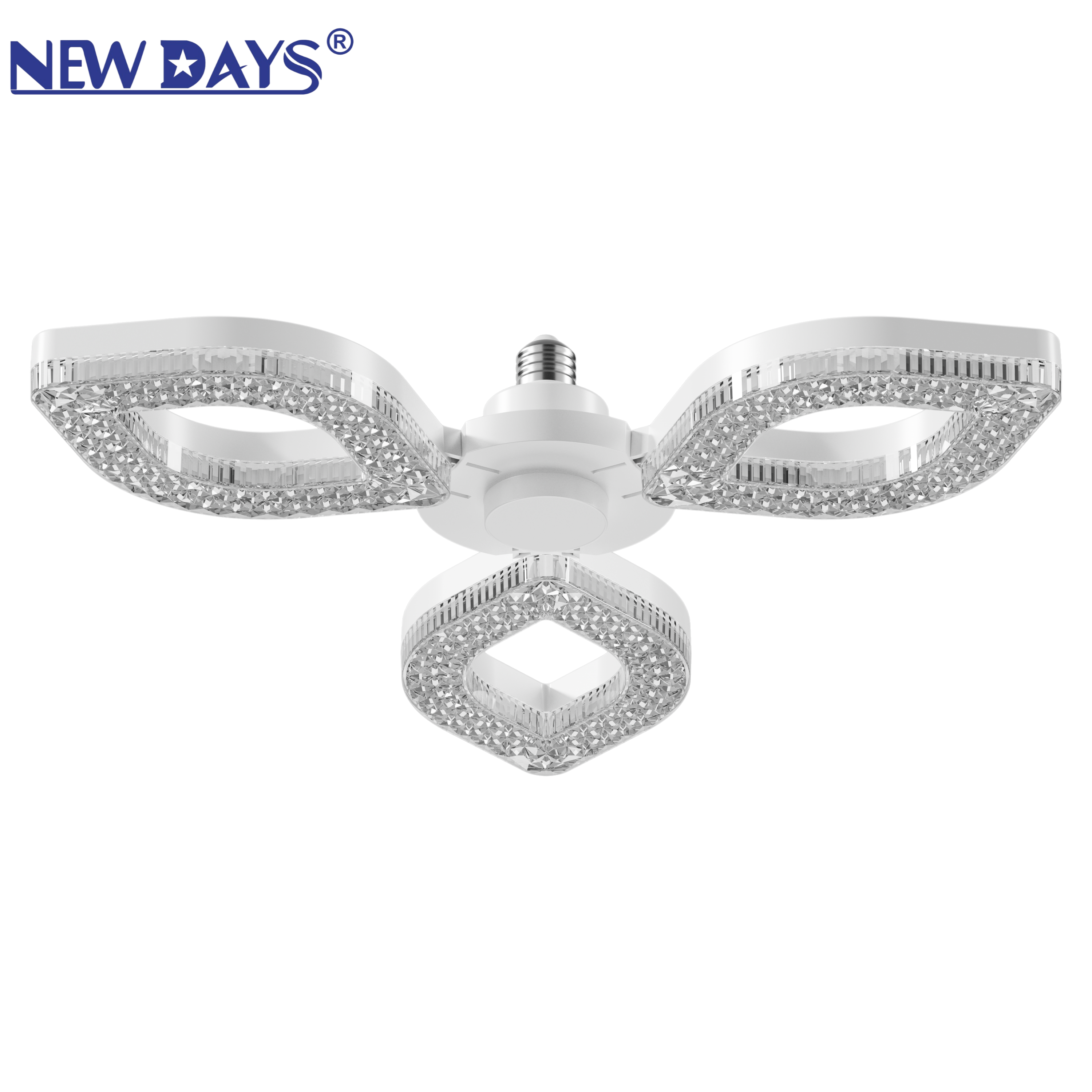 مصابيح الكريستال ثلاثية الأبعاد في بتلات LED الجديدة من طراز Newdays العابرة للحدود، والمصابيح الفلورية ذات لولب E27 التي يمكن أن تطوي الكرات، والمصابيح الإضاءة ذات الإضاءة التي يتم التحكم فيها عن بعد وذات كفاءة عالية