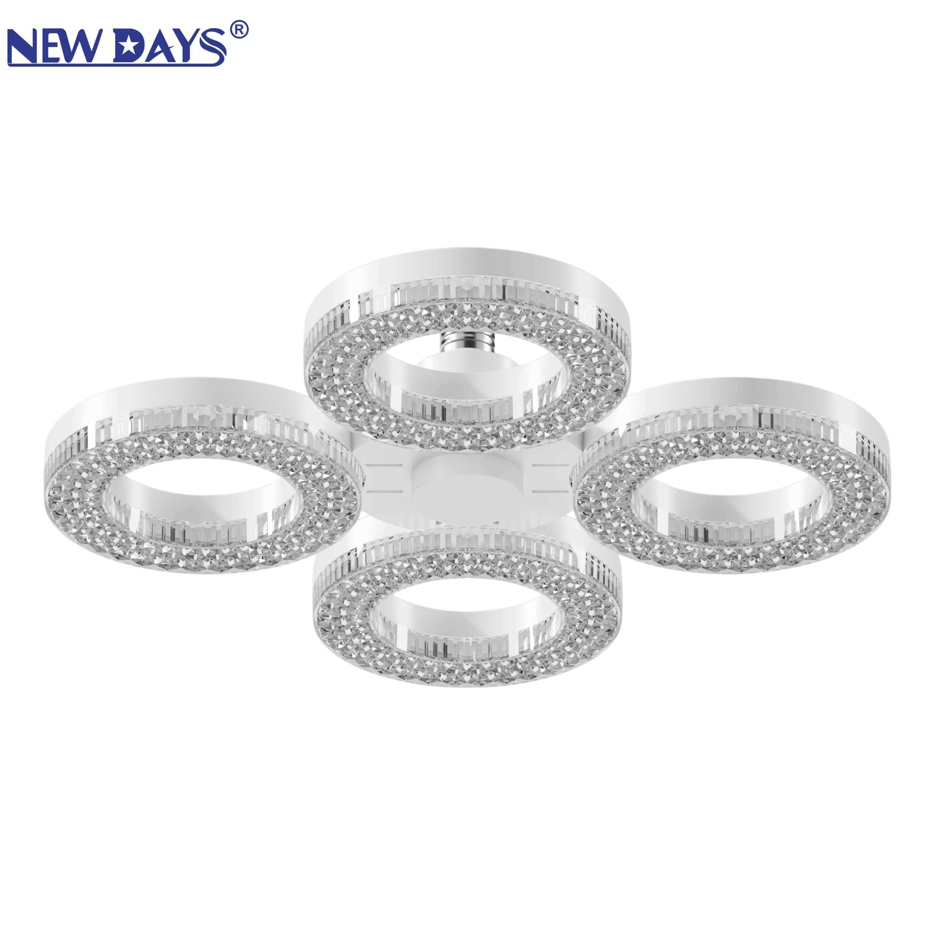 NEWDAYS brand's cross-border new led round four-lamp crystal chandelier, E27 screw-top foldable bulb lamp, energy-saving high-brightness remote-controlled dimming lighting bulb