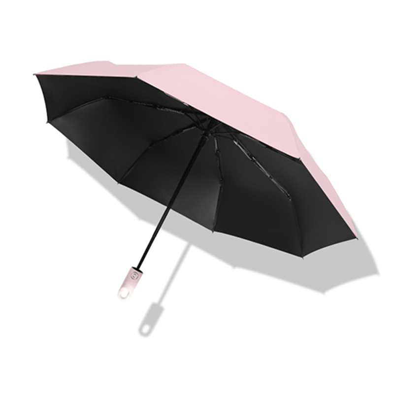 Hengdun donut Hook fully automatic umbrella Black rubber sun protection UPF50 + all-weather three-fold umbrella Portable and compact, student commuting and travel sunshade umbrella, women's UV protection folding umbrella supports customization Application Scenario