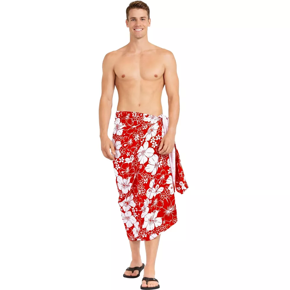 South Pacific Islands cotton fabric Lavalava Sarong Pareo Lung custom patterned one-piece skirt Qni shawl skirt