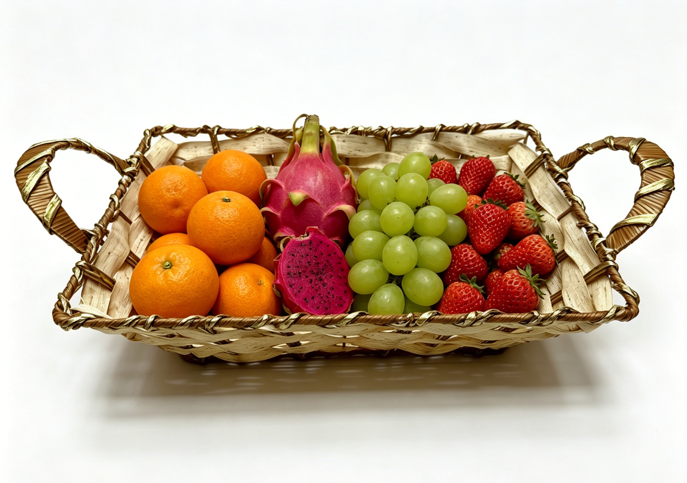 Beige rubber with golden thread rectangular lugs storage basin, fruit and snack basket, bread basket, toy storage basket, supermarket gift packaging basket, souvenir packaging basket, kitchen sauce storage basket, vegetable basket, tissue paper storage basket, cosmetics basket Application Scenario