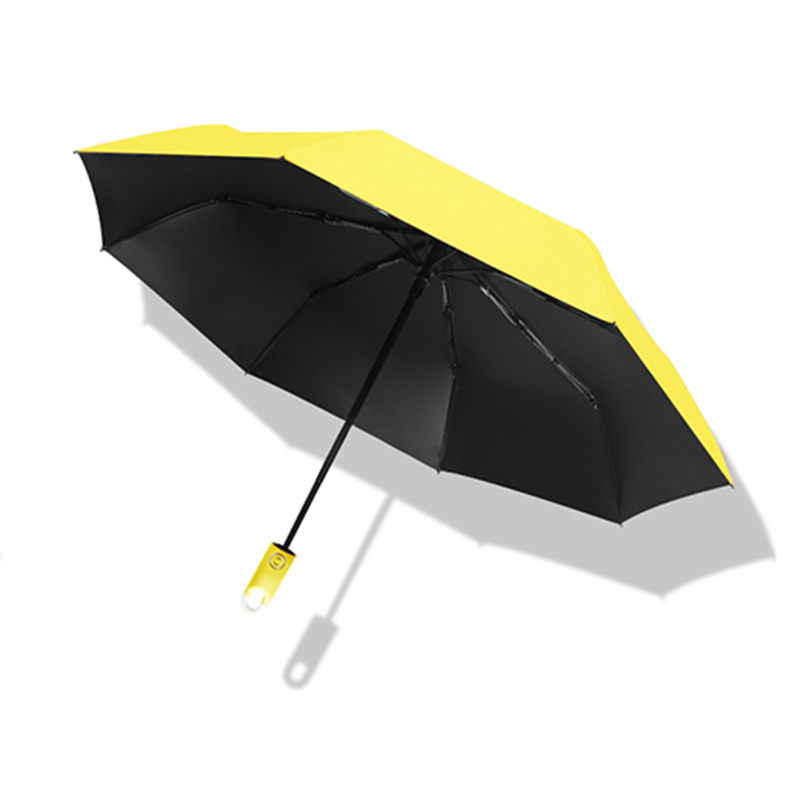Hengdun donut Hook fully automatic umbrella Black rubber sun protection UPF50 + all-weather three-fold umbrella Portable and compact, student commuting and travel sunshade umbrella, women's UV protection folding umbrella supports customization Item Picture