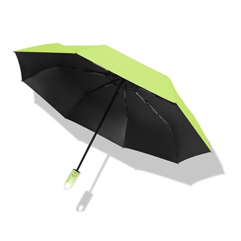 Hengdun donut Hook fully automatic umbrella Black rubber sun protection UPF50 + all-weather three-fold umbrella Portable and compact, student commuting and travel sunshade umbrella, women's UV protection folding umbrella supports customization Specification image